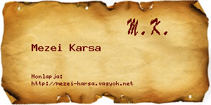 Mezei Karsa névjegykártya